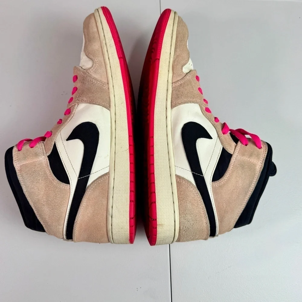 Air Jordan 1 Mid SE Crimson Tint Men’s Size 12 Pink Laces 852542-801